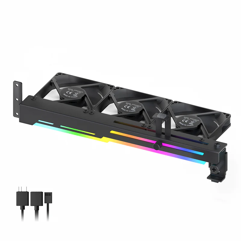 AsiaHorse GPU Cooler with ARGB 5V 3Pin LED and Three 80mm Fans (white&black) - Image 5