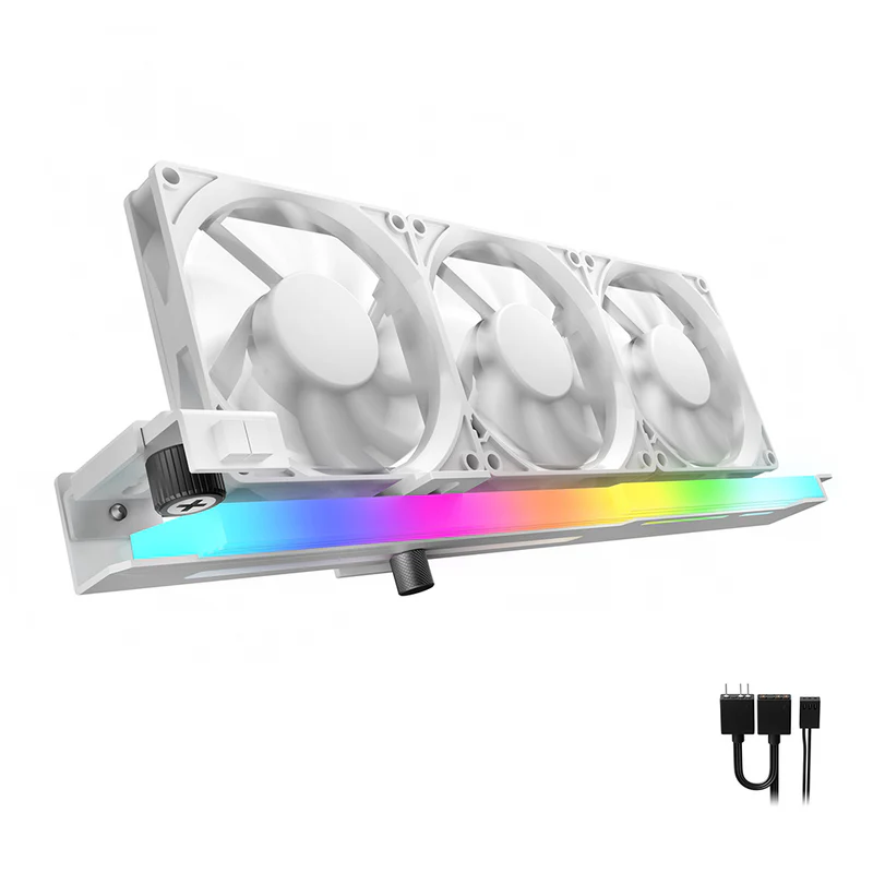 AsiaHorse GPU Cooler with ARGB 5V 3Pin LED and Three 80mm Fans (white&black)