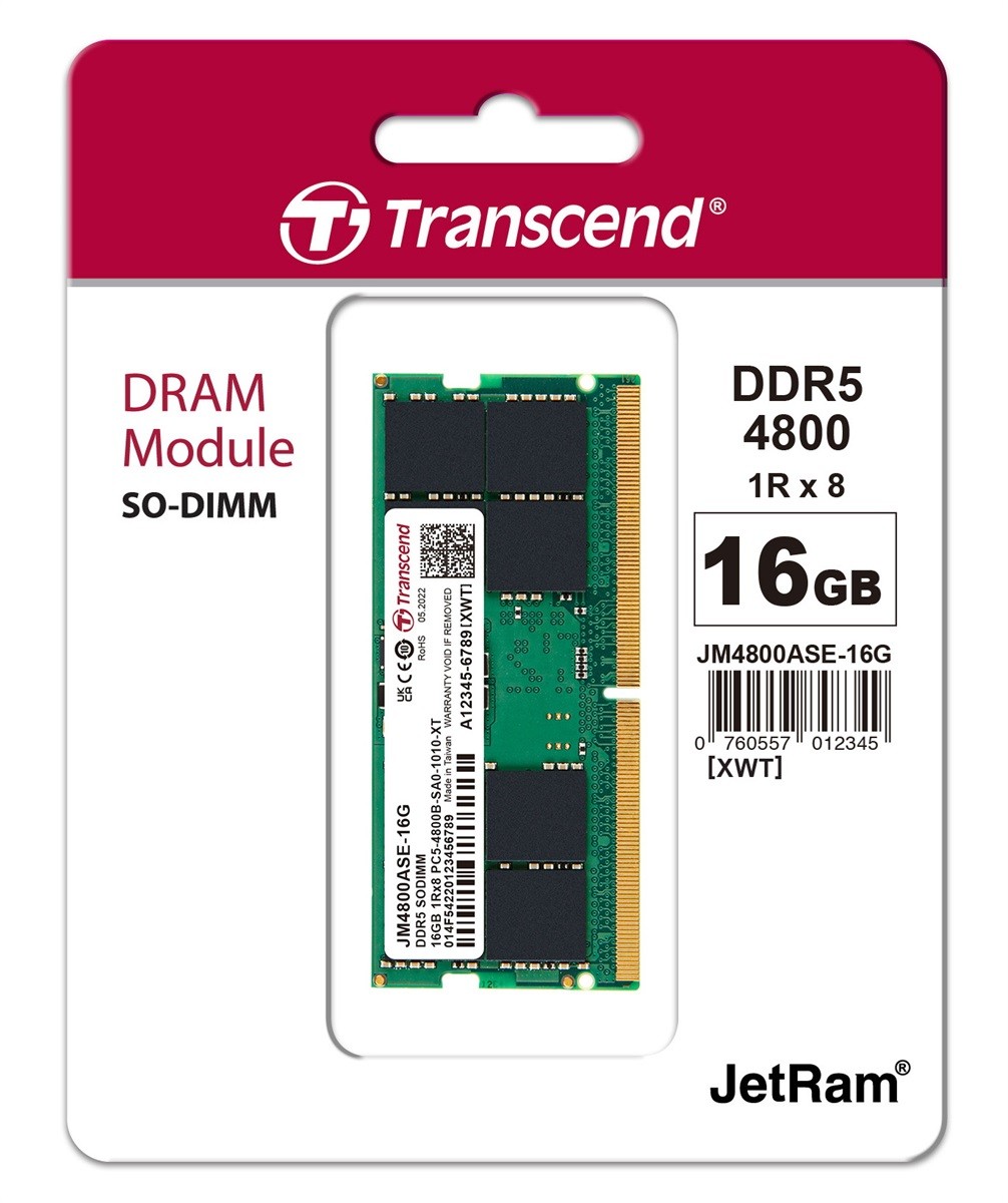 Transcend Jetram Laptop 16GB DDR5 4800MHz