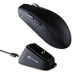 ATTACK SHARK G3PRO Tri-mode Wireless Gaming Mouse with Charge Dock 25000 DPI Ultra Lightweight Black & White