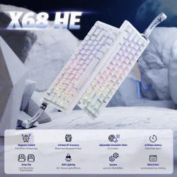 ATTACK SHARK X68 HE Rapid Trigger Keyboard Magnetic Switch White - Image 2