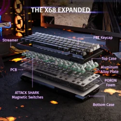 ATTACK SHARK X68 HE Rapid Trigger Keyboard Magnetic Switch MOONLIGHT NIGHT - Image 3