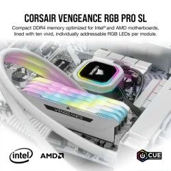 Corsair VENGEANCE RGB PRO SL 16GB (2x8GB) DDR4 3200MHz C16 White - Image 2