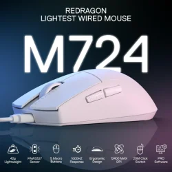 Redragon K1NG M724 Wired Gaming Mouse white